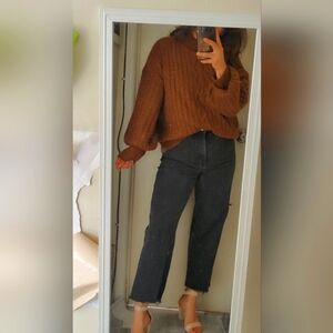 Vince camuto turtleneck neck bubble sleeve brown sweater pumpkin patch outChucky